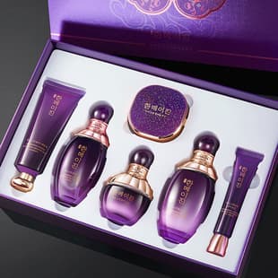 Original Genuine Reishi Set Moisturizing Skincare Kit Brightening Toner Lotion Cream Gift Box Same as Salon