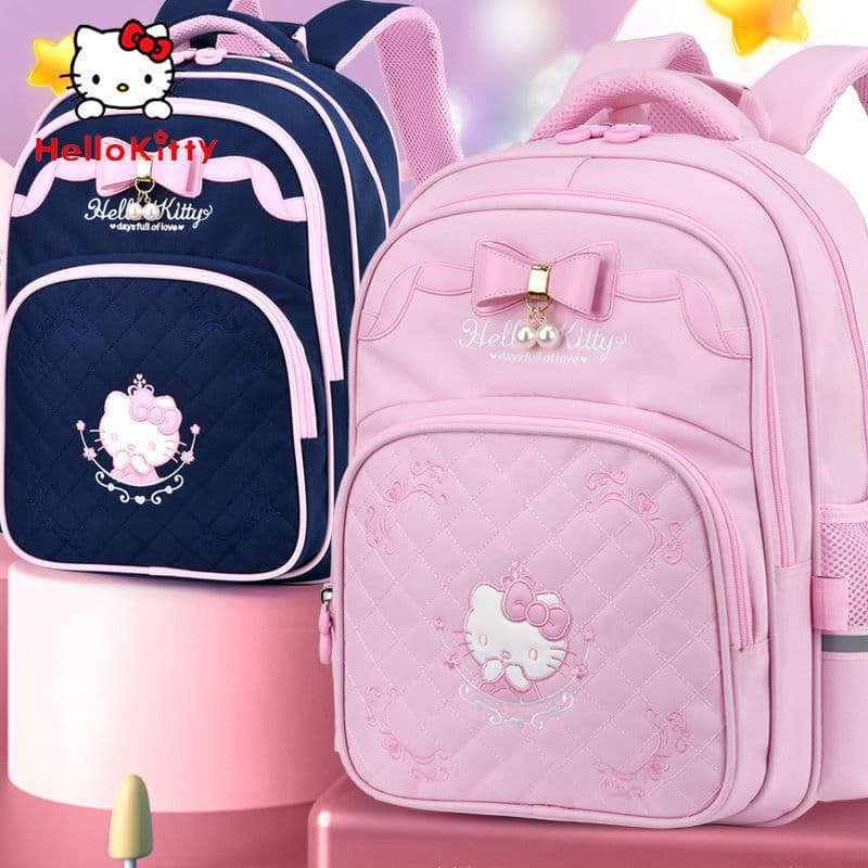 Distribution of Hello Kitty primary school students' ice and snow schoolbags for girls in grades 1-3, trendy lightweight backpack schoolbags