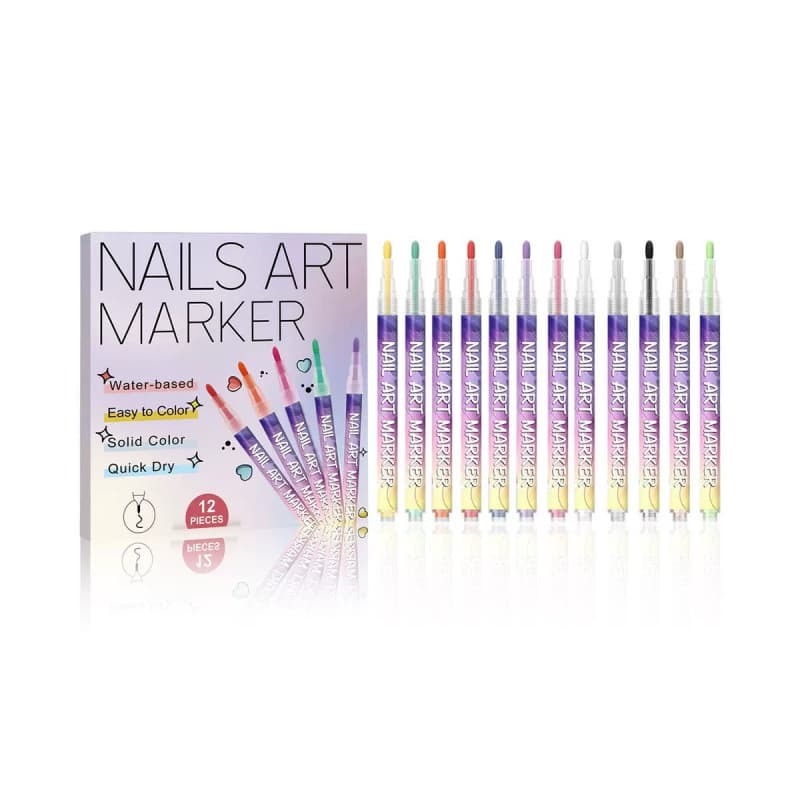 Cross-border new nail art graffiti pen color painting pen nail color flower hook line nail art pen DIY quick-drying marker pen