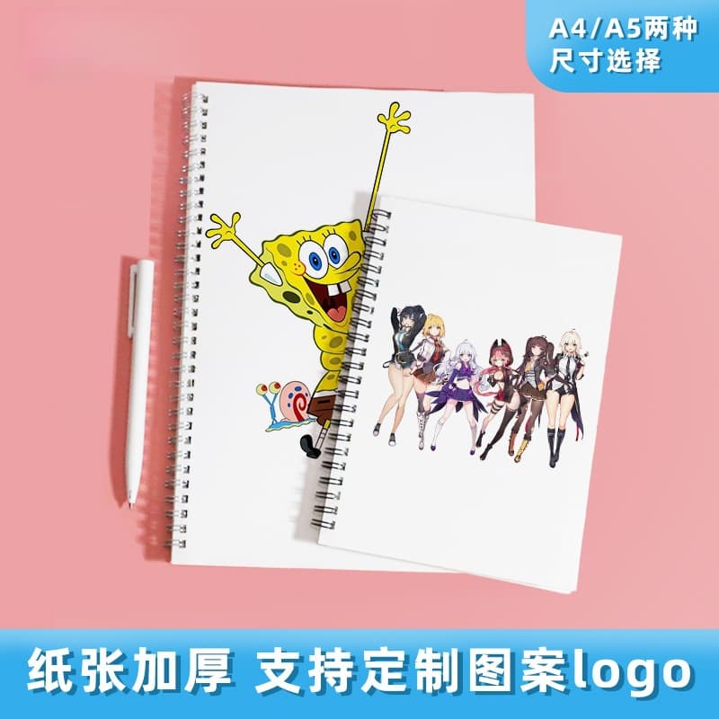 Heat Transfer Notebook Custom Design Printable LOGO Notepad A5 White Card Cover Printed Image Loose-leaf Notebook