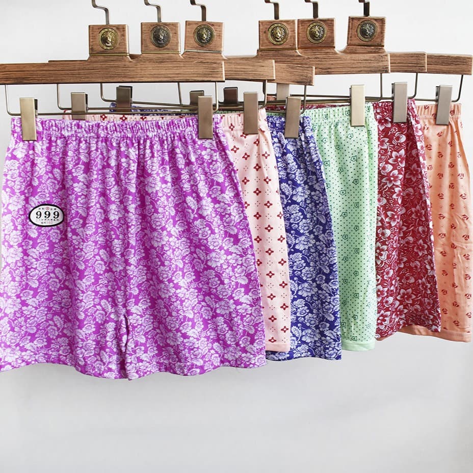 Women's Polyester-Cotton Boxer Briefs, High-Waist Casual Underwear for Middle-Aged and Elderly