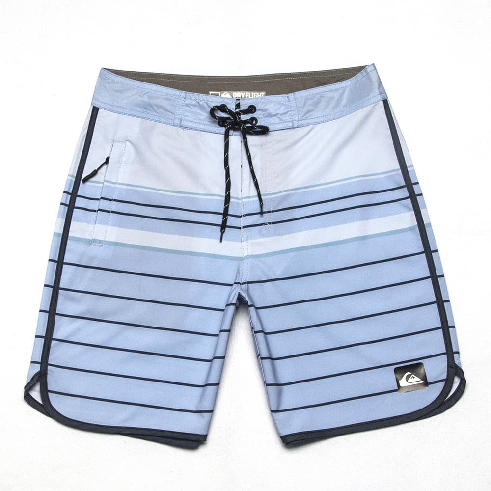 Beach Shorts Men's Five-Quarter Elastic Quick Dry Casual Summer Shorts Quiksilver Polyester Blend Sporty Striped Pattern