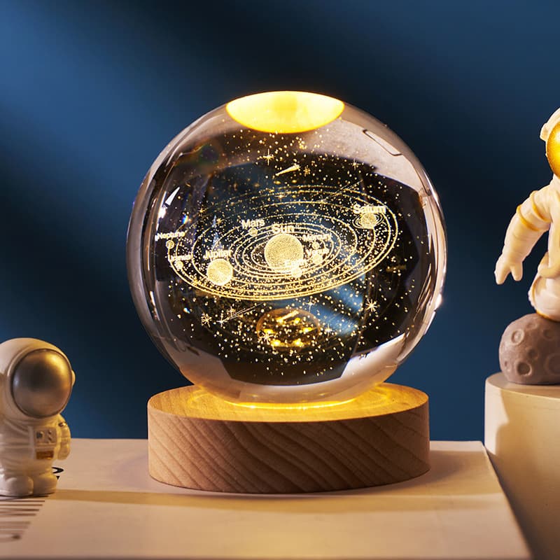 Cross-border popular night light starry sky crystal ball LED bedroom bedside lamp desktop ornaments for students gifts wholesale
