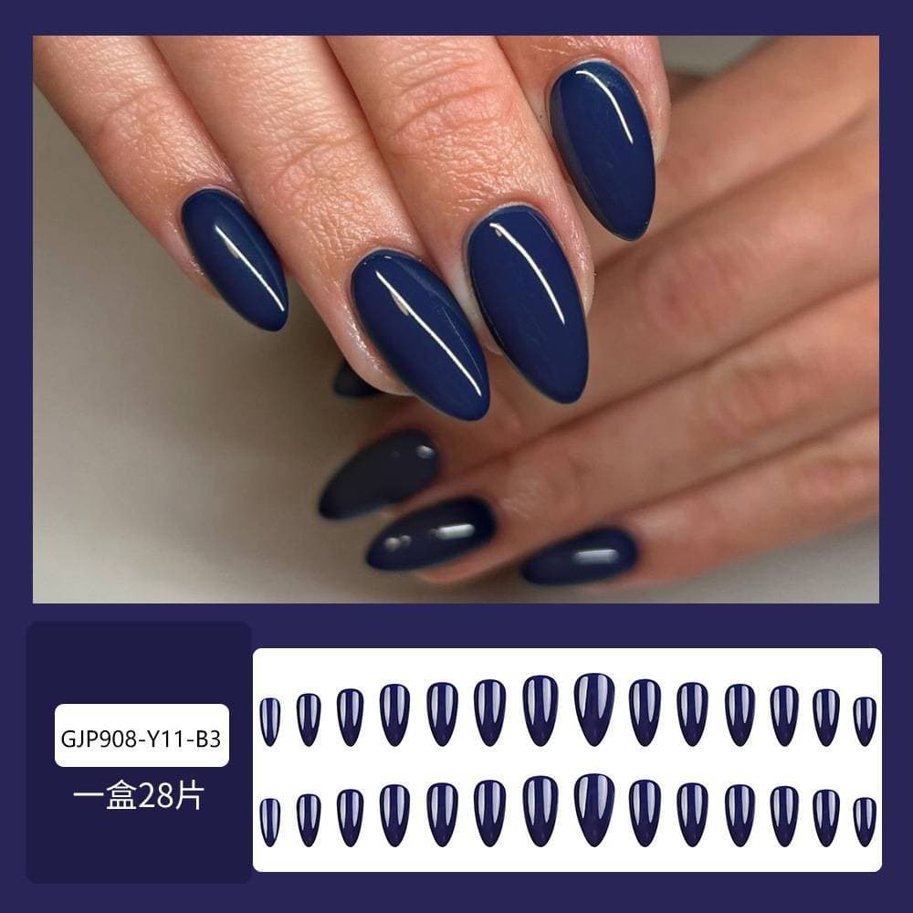 Foreign Trade Autumn Winter Solid Color Nail Tips Atmospheric Wine Red Press-On Nails Cross-Border Best-Selling False Nails Wholesale