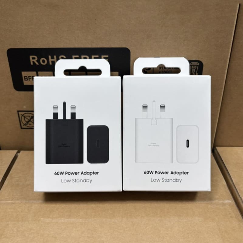 60W European, American and British suitable for Samsung S26 S25 mobile phone super fast charging 3.0 2.0 British standard charger adapter