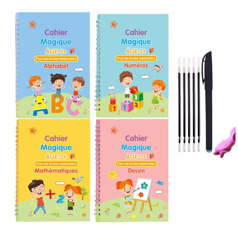 Cross-border In Stock English French Children Grooved Magic Reusable Handwriting Practice Copybook German Arabic Spanish