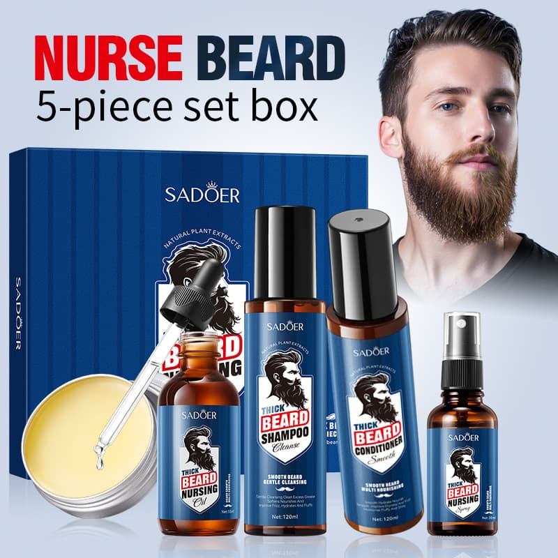 SADOER Beard Care Series Multifunctional Beard Care 5-Piece Set Men's Full English Cross-Border Wholesale