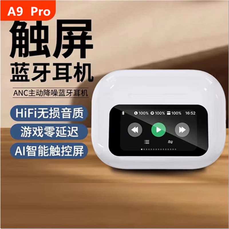 2025 New ANC Noise Cancellation Color Screen Touch a9Pro Ultra-Long Standby Bluetooth Earphones