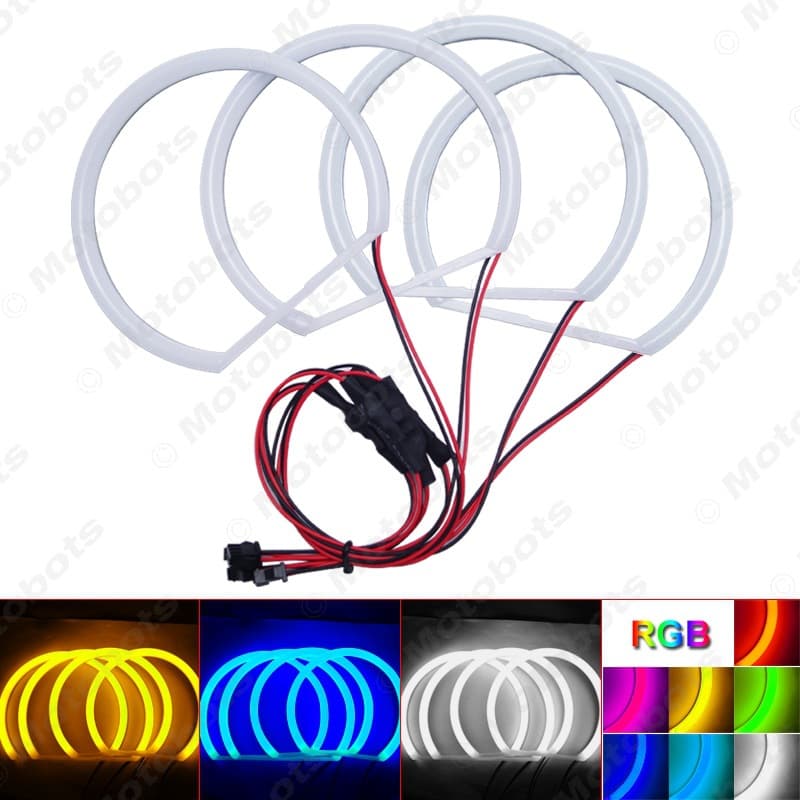 Miangguang Compatible with BMW E36/E38/E39/E46 with Lens (99-04) Retrofit Angel Eye Halo Rings