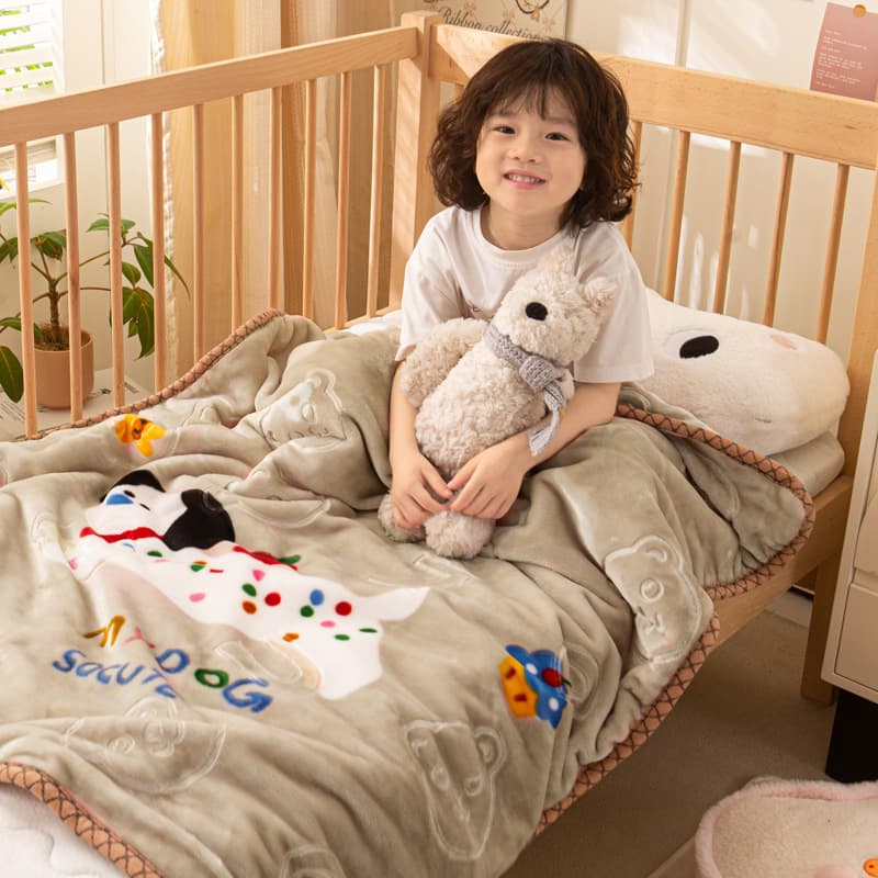 Double-Layer Thickened Cloud Blanket, Baby Blanket, Infant Blanket, Kindergarten Student Blanket, Children's Blanket, Toddler Autumn and Winter Nap Blanket