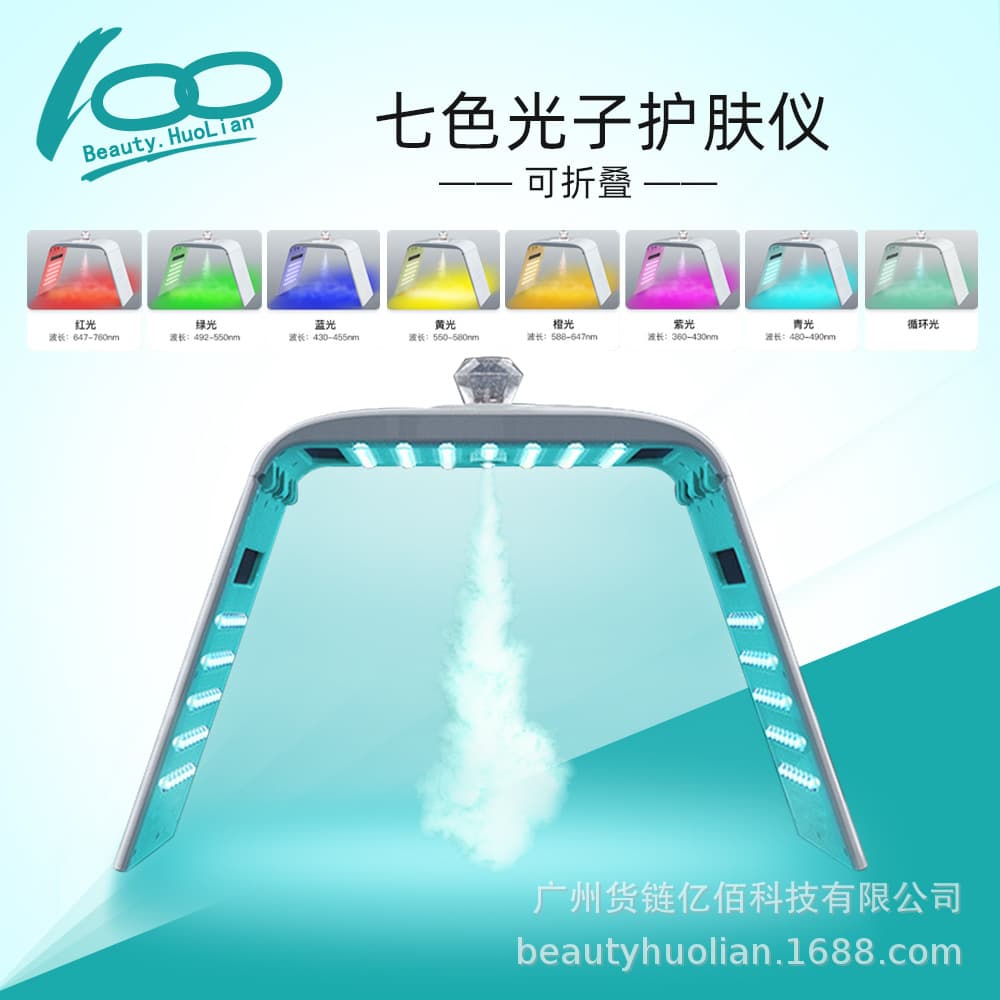 New Foldable Spray Spectrum Device LED Seven-Color Light Skin Rejuvenation Mask Machine Spectrum Mask Beauty Instrument Factory