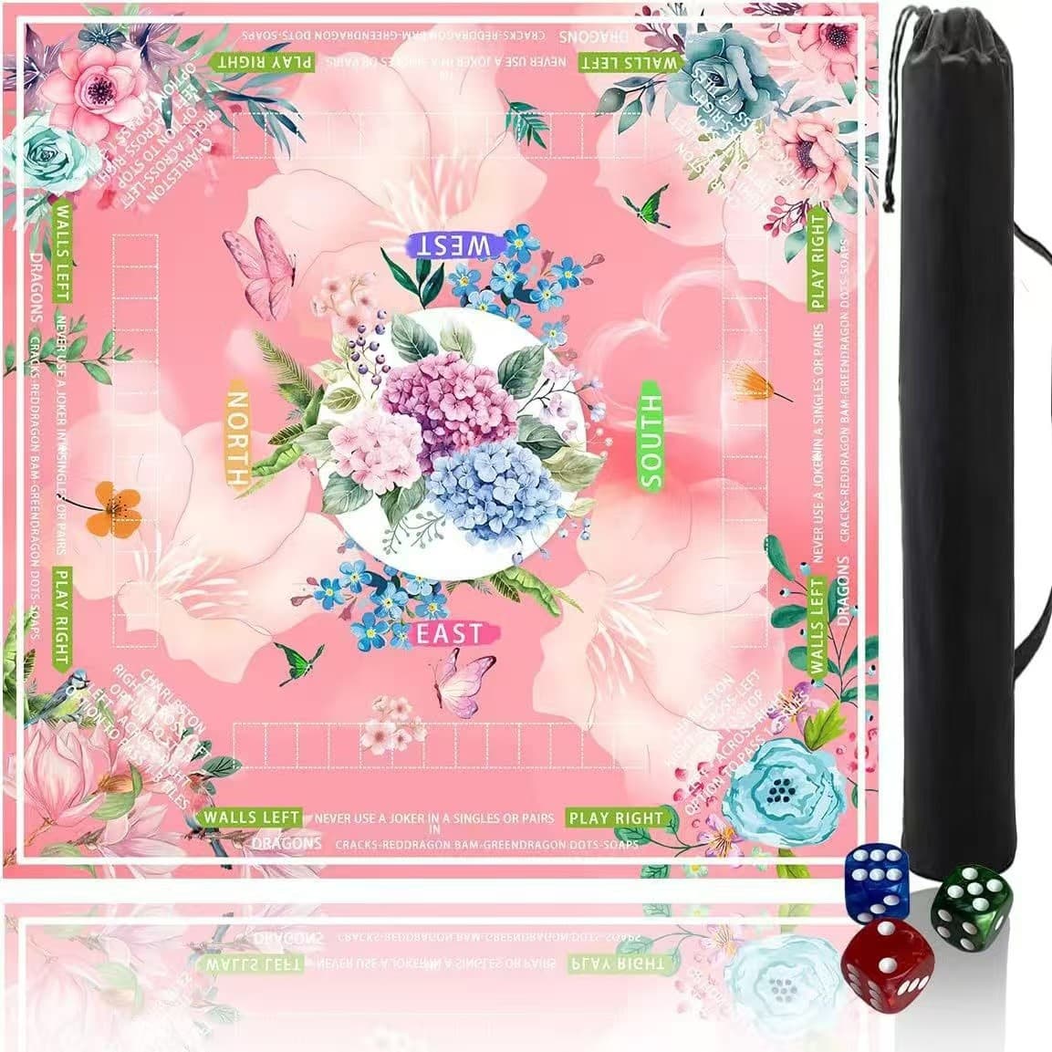Cross-Border Temu Special Square Mahjong Table Mat, Water-Absorbent, Non-Slip, Noise-Reducing, Easy-Care Gaming Tablecloth