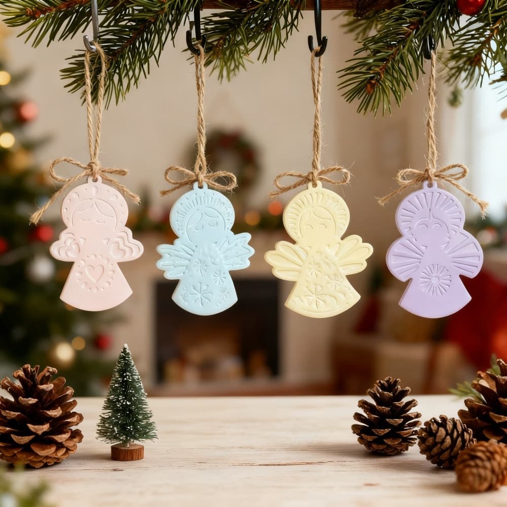 New Silicone 6-Cavity Irregular Christmas Angel Mold DIY Silicone Mold S2206