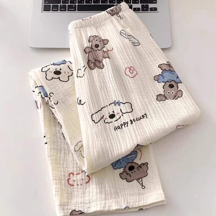 Cross-border Wholesale Women's Pajama Pants Long Pants Loose New Summer Walking Pants Home Sleep Pants Wearable Outdoors Cloud Cotton