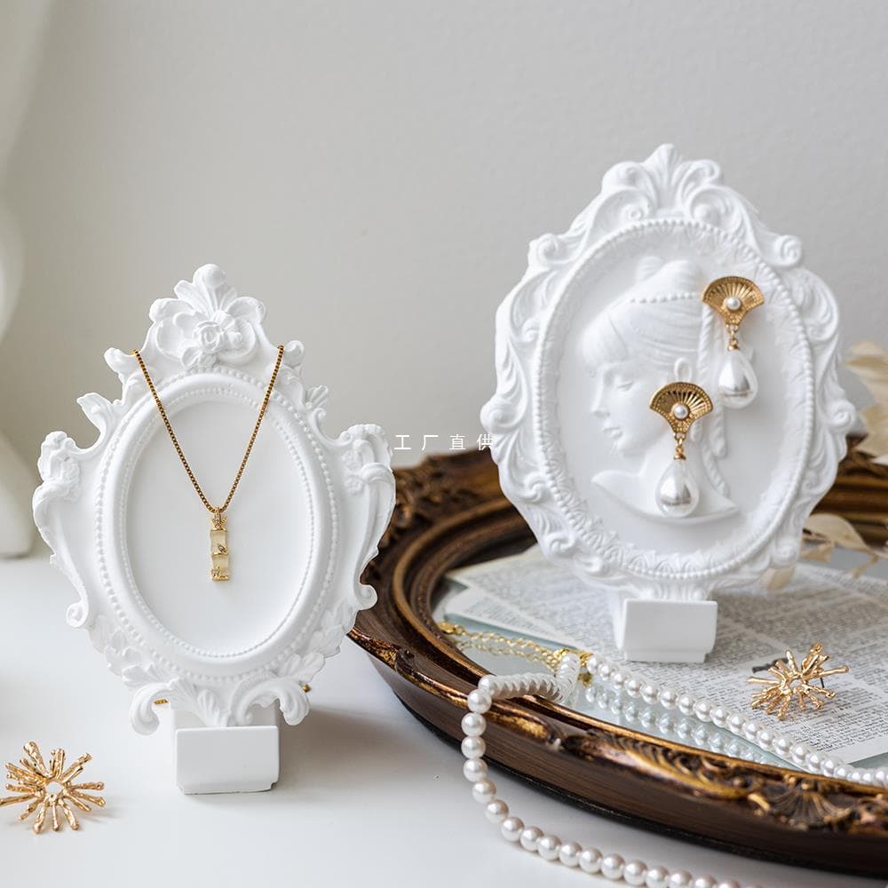 Plaster Photo Frame Earring Photography Decoration Jewelry Earrings Rings Photography Props Background Ornament