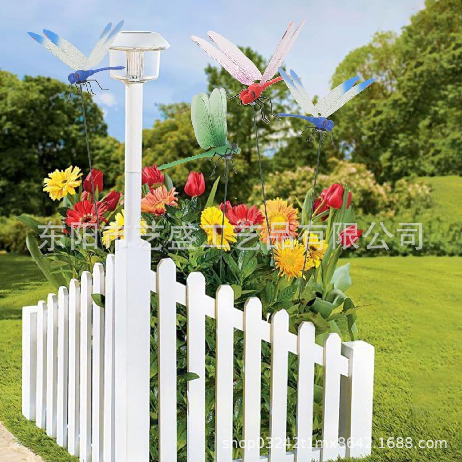 Cross-border Fake Dragonfly Clip 3D Dragonfly Decorative Clip PVC Design Home Garden Dog Decoration