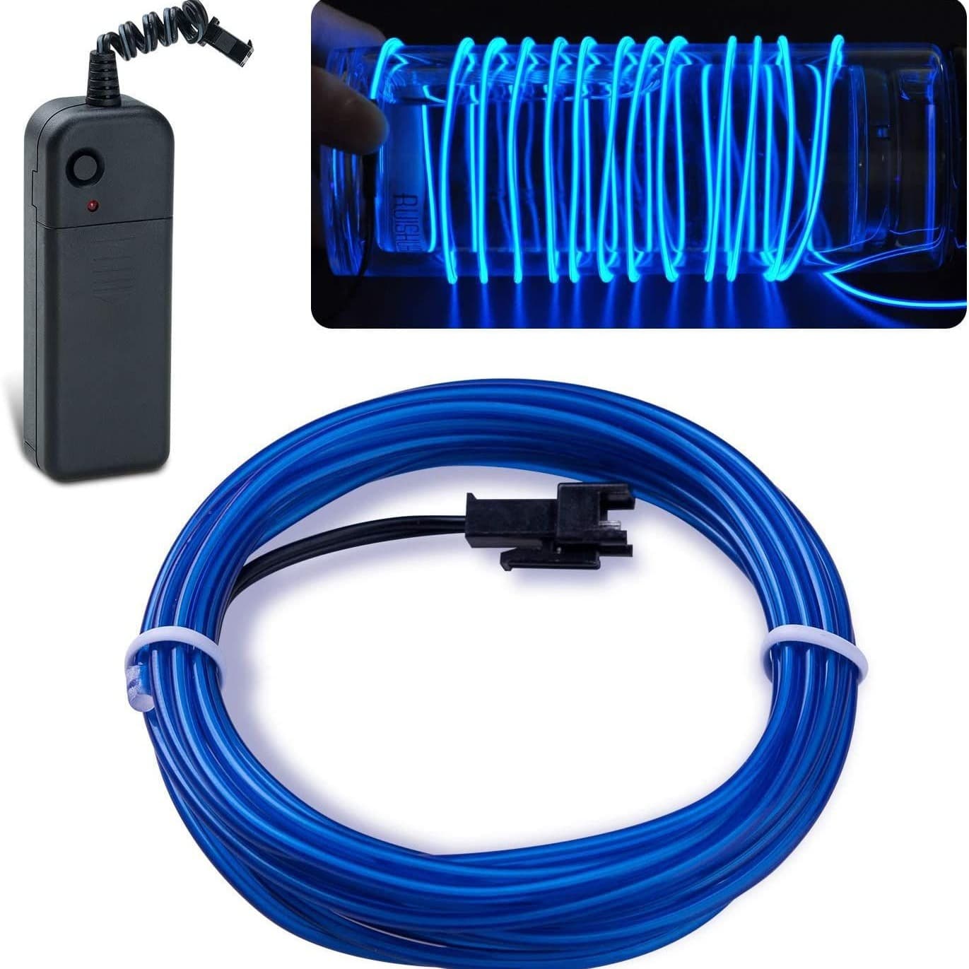 EL Wire Atmosphere Decoration Lighting, Cold Light Wire House Light Ornaments, 5m 3V Battery Box High Brightness Set
