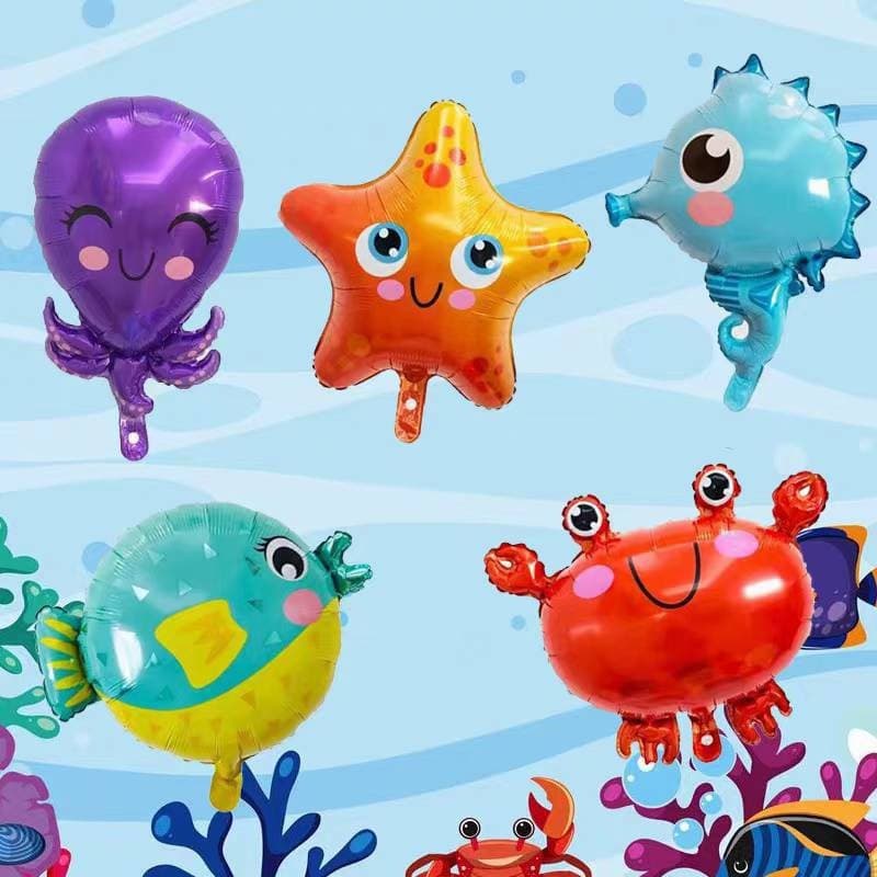 Octopus Seahorse Balloon Floating Helium Balloon Baby Leg Tether Jellyfish Butterfly Watermelon Strawberry Fruit Aluminum Foil Balloon