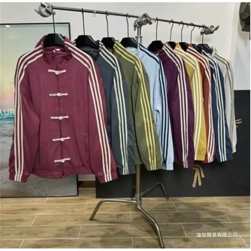 Adidas Originals In Stock Label New Chinese Style Tang Suede Sports Jacket Frog Button Stand Collar 9926