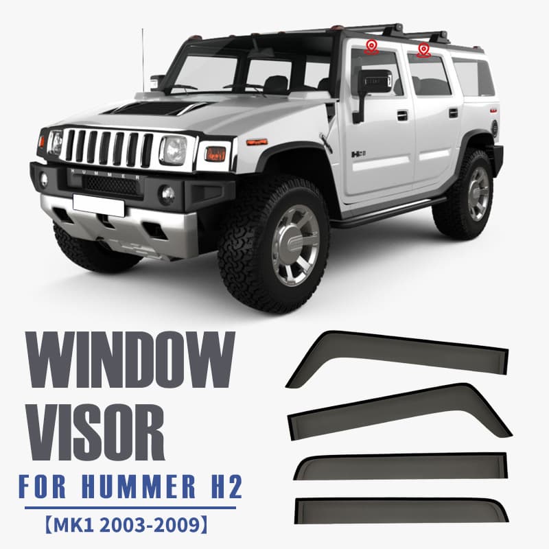 Compatible with Hummer H2 H3 Window Visor Rain Guard Sunshade Rain Shield Hummer H3 Window Visor