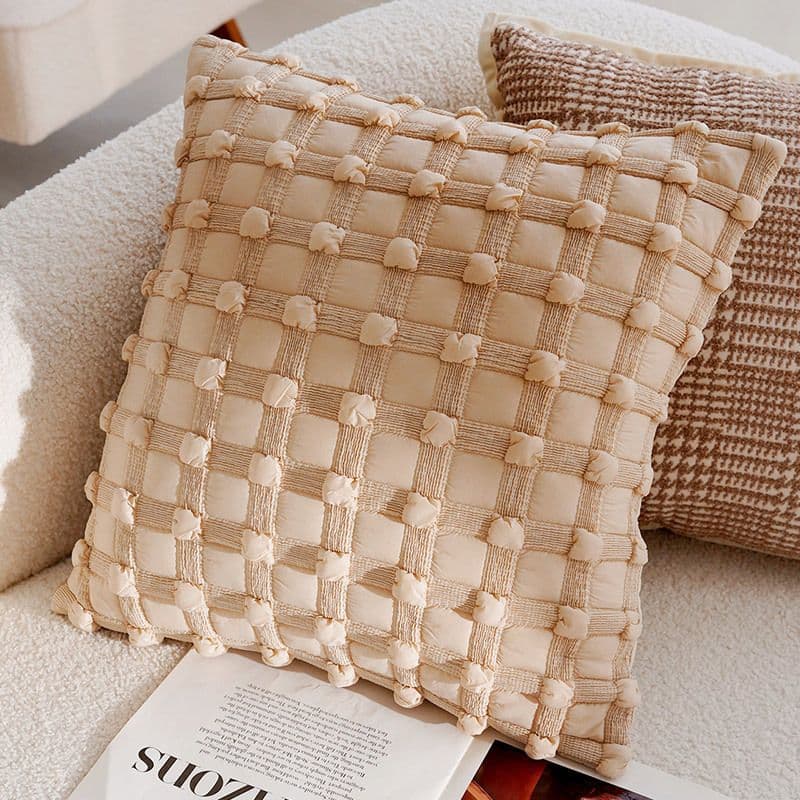 French Cream Style Square Sofa Pillow Covers, Detachable and Washable for Export Wholesale