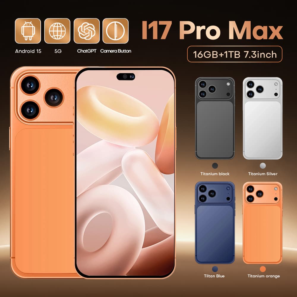 Hot Selling i17 Pro Max Cross-Border Phone TikTok Hot Model 3+16GB Global Unlocked Large Screen Smartphone Factory Stock