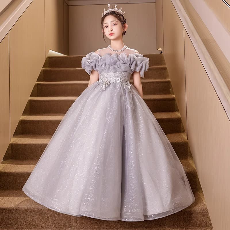 Children's Luxury Dress for 10-Year-Old Girl Birthday Party Princess Dress, Tutu Dress for Hosting and Speech Competition