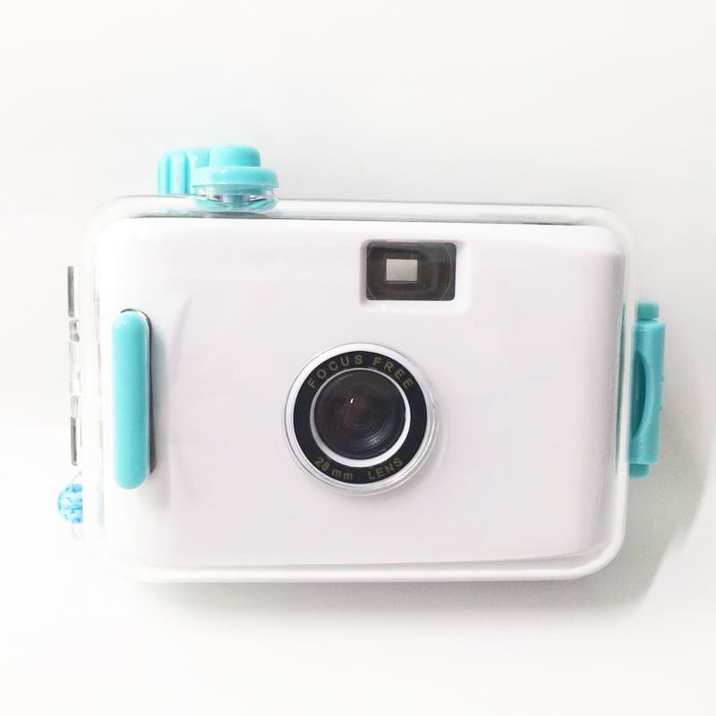 White Blue Shell Film Camera Custom Surface Custom Pattern Classic Retro Practical Reusable Gift Camera