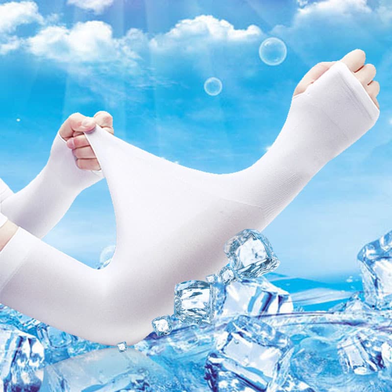 Ice Silk Sleeves Running Man Style Summer Sun Protection Shade Breathable for Men and Women, Driving Riding Arm Protection Outdoor Mesh Ice Sleeves