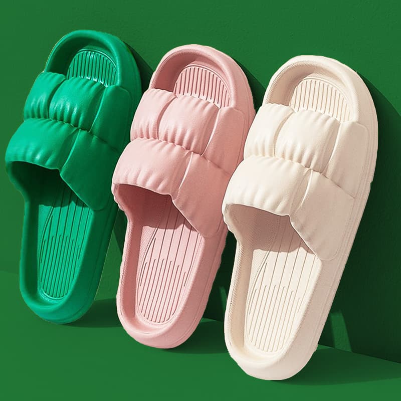 Petal Slippers for Women Summer Indoor Non-Slip Bathroom Bathing Couple Soft Bottom Home Slippers for Men and Women