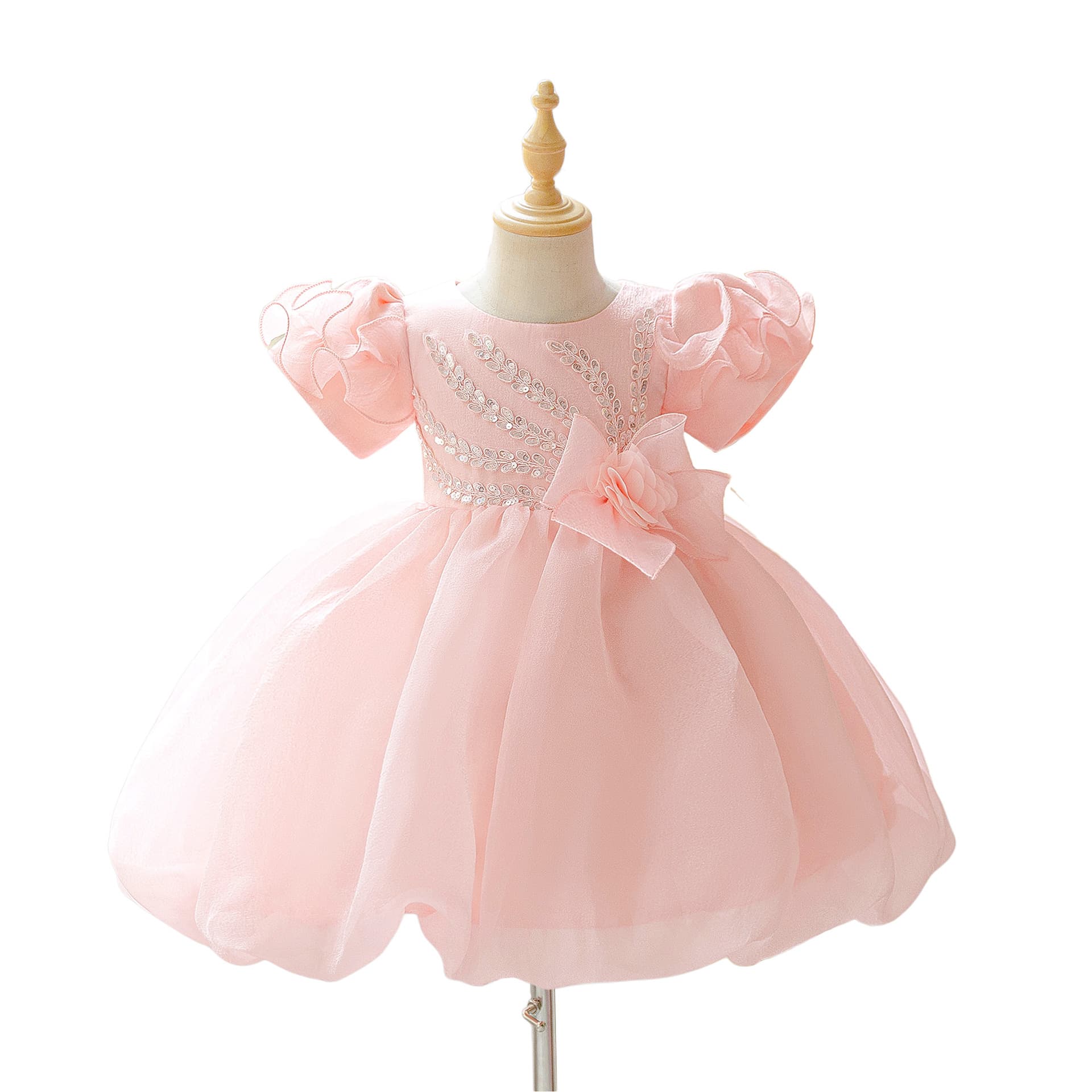 Wholesale New Cross-border Puffy Tulle Dress with Bubble Sleeves for Kids Runway Performance Girls Princess Dress