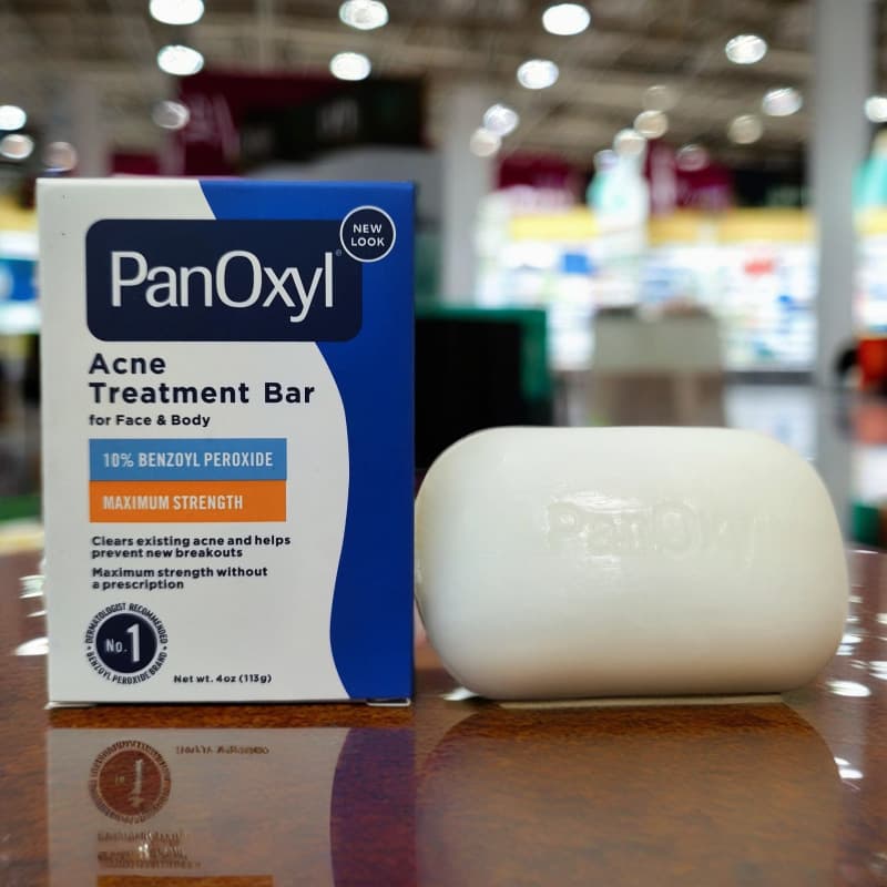 USA Panoxyl 10% Benzoyl Peroxide Acne Treatment Solid Soap, BPO, Ban Sai, Deep Cleansing for Face and Body