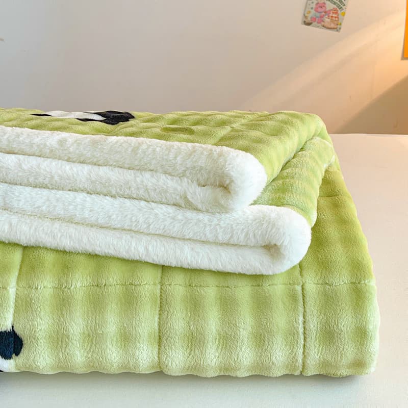 2025 New Milk Fleece Quilted Mattress Pad Thick Coral Fleece Bed Protector - Printed Series Goose Down