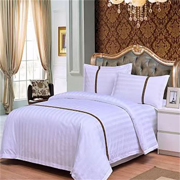 Hotel Bedding Set for Hotels, Guesthouses, and Hospitals - 4-Piece or 3-Piece Satin Stripe Bed Sheet and Pillowcase Set
