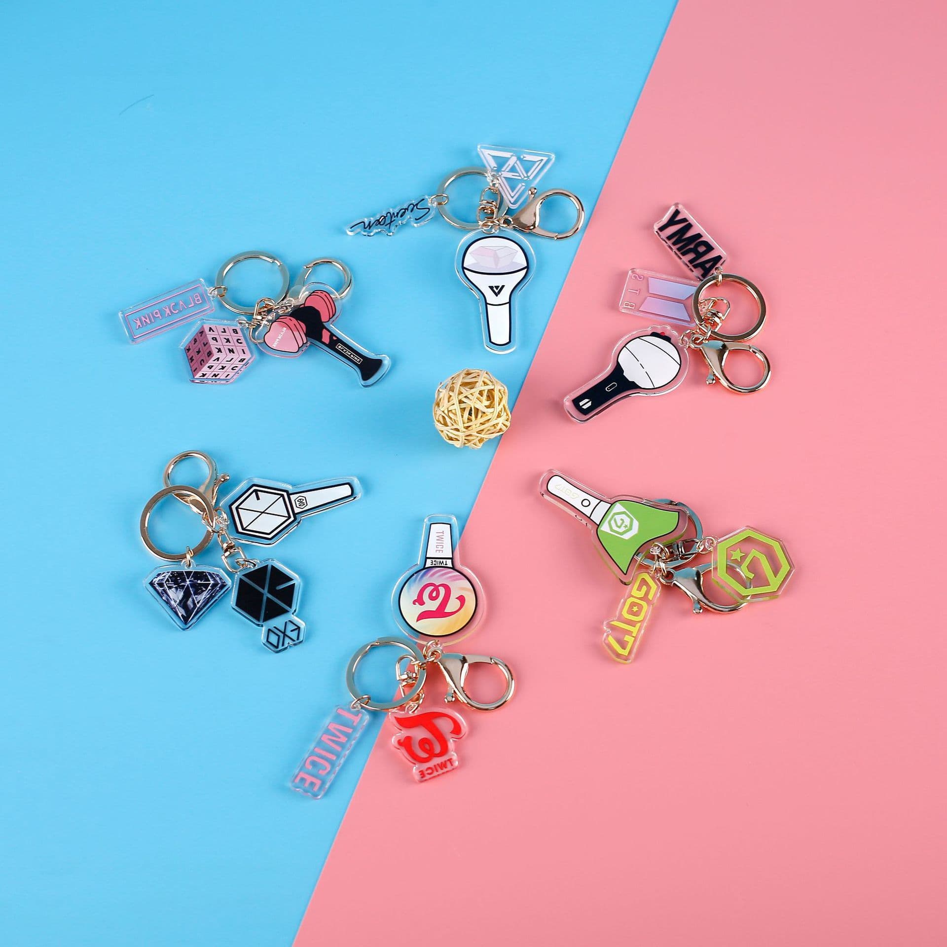 BTS Blackpink EXO Twice BTS Acrylic Double-Sided Transparent Keychain Pendant