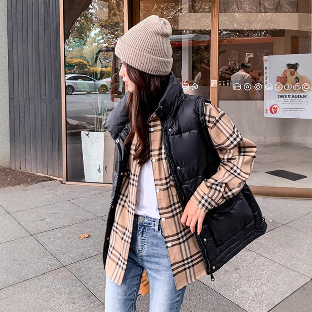 Wholesale Korean Style Extra Large Size Women's Clothing New Arrival Autumn/Winter for Curvy Sisters MM Sleeveless Down Vest Waistcoat 194