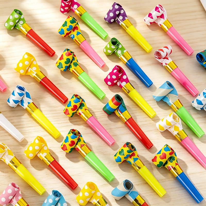 Blow Dragon Whistle Long Nose Funny Creative Blowout Toy for Children's Birthday Party Performance Cheering Props