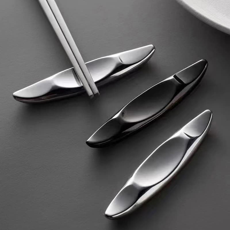 European Creative Crescent Chopstick Rest 304 Stainless Steel Public Chopstick and Spoon Holder Hotel Club Dining Table Gold Chopstick Pillow