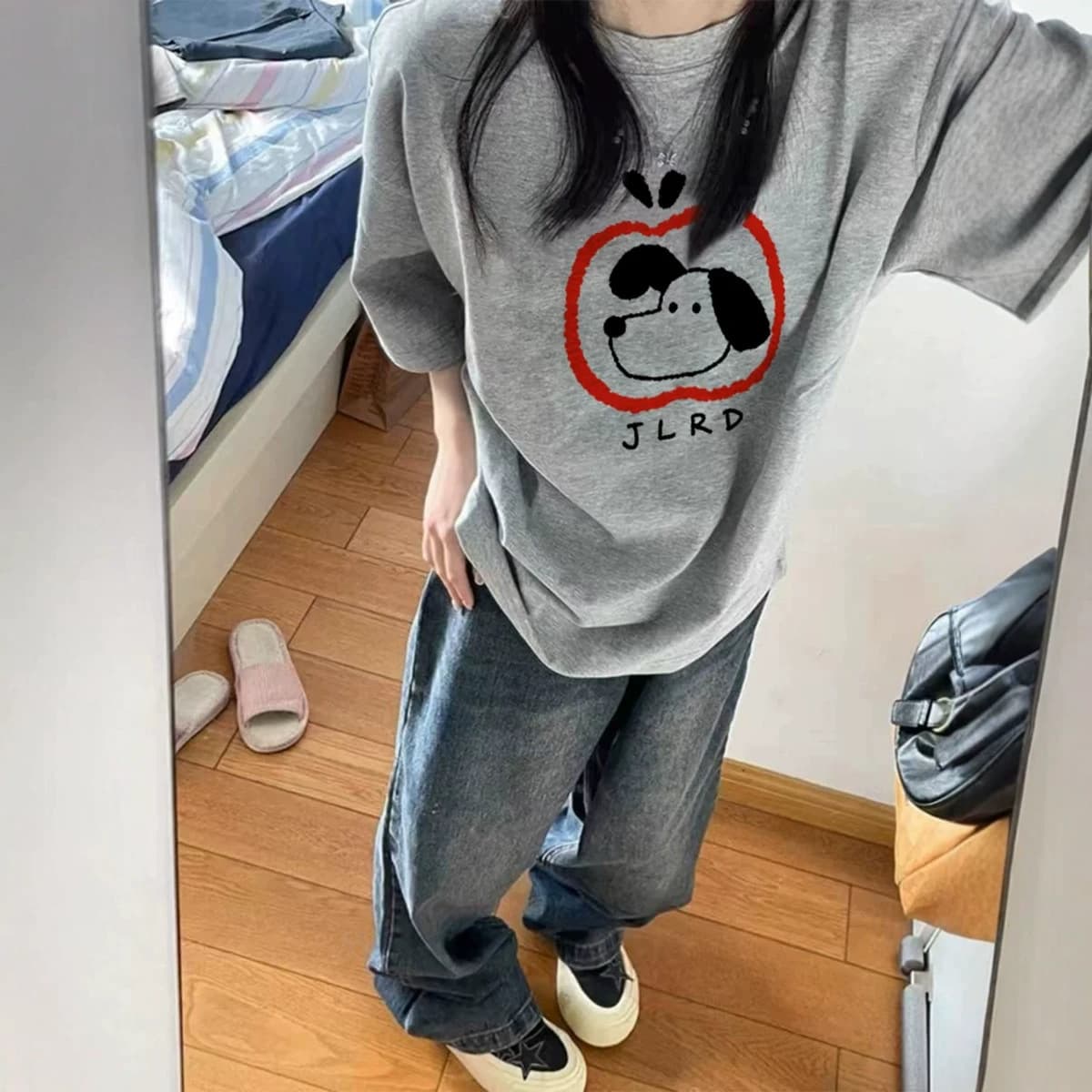 Plus Size Women's American Style Gray Short Sleeve T-Shirt 2026 New Oversized Loose Fit Top
