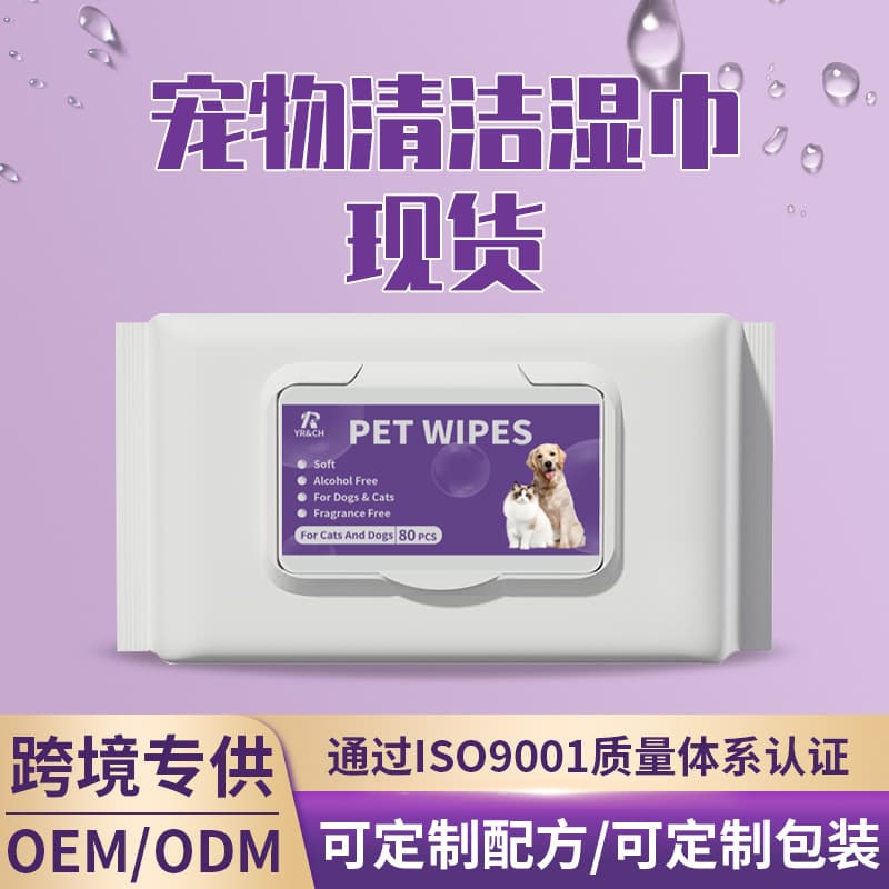 Amazon New Arrival, Hot-Selling Cross-border Disposable Pet Wipes 80 Count, No-Rinse Wholesale for Cats and Dogs