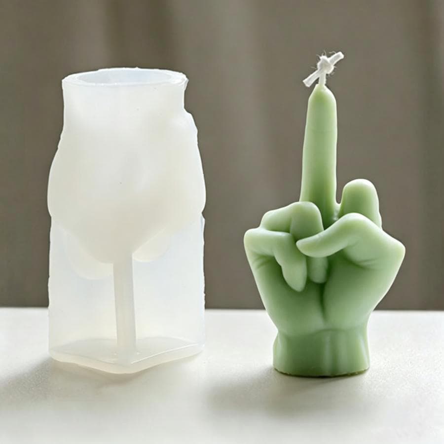 Middle Finger Gesture Silicone Candle Mold DIY Handmade Scented Candle Soap Plaster Craft Mold