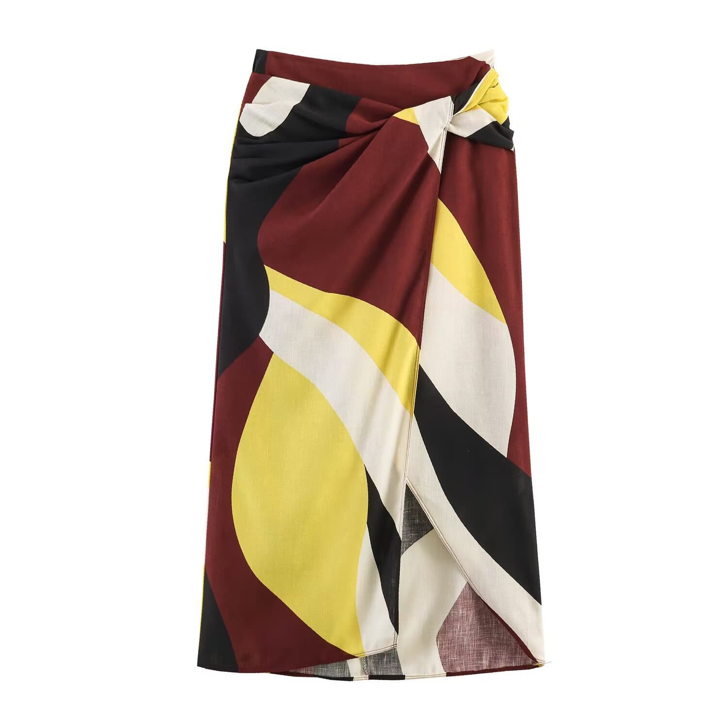 Cross-Border European and American Style Summer Women's New Fashion Versatile High-Waist Slimming Printed Wrap Skirt