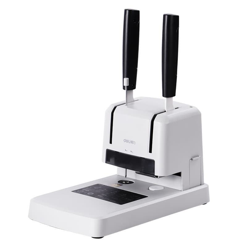Deli 33669S Voucher Binding Machine Accounting Financial Hole Puncher Thermal Rivet Tube Ledger Small Manual Office