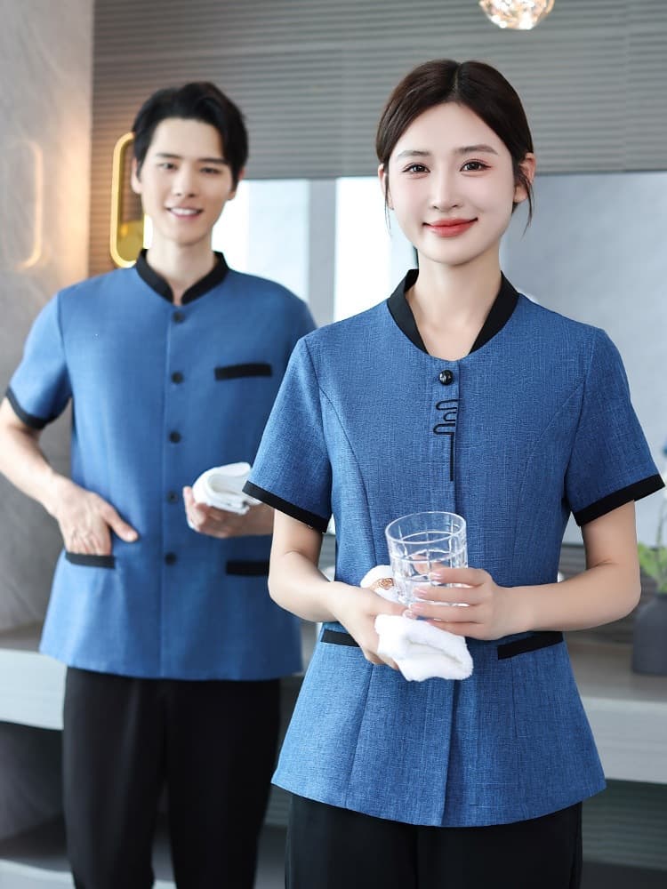 Property Cleaner Work Shirt Short Sleeve Women Mall Hotel Room Cleaning Aunt Summer Plus Size Set