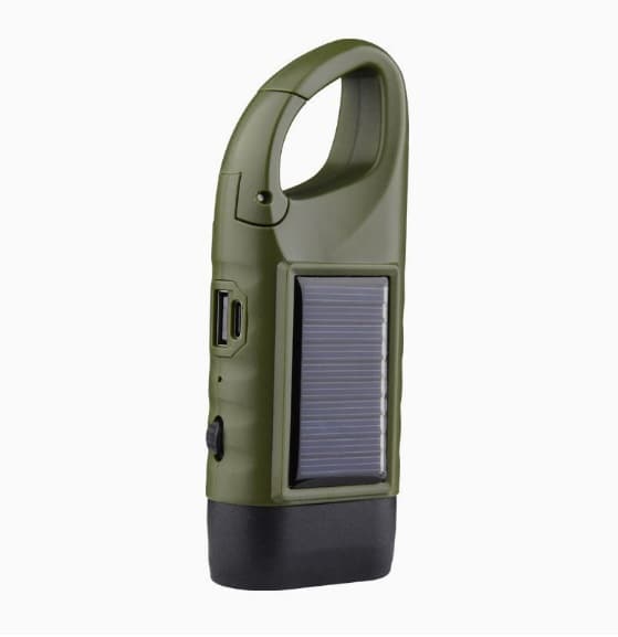 Solar Hand Crank Flashlight Multifunctional Camping Power Supply Emergency LED Light Outdoor Lighting Power Generation Flashlight