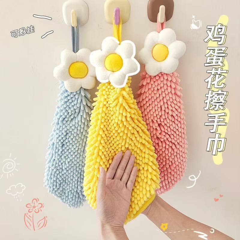 Thick Chenille Kitchen Hand Towel, Hanging, Absorbent, Lint-Free, for Home, Kids, Dish Drying Cloth