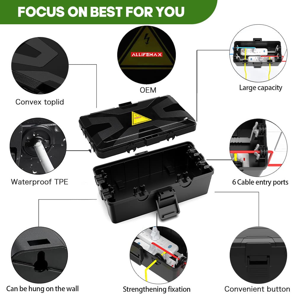 Amazon Waterproof Junction Box IP54 Waterproof Flame Retardant Medium Size Lightning New Cover Power Strip Cable Junction Box