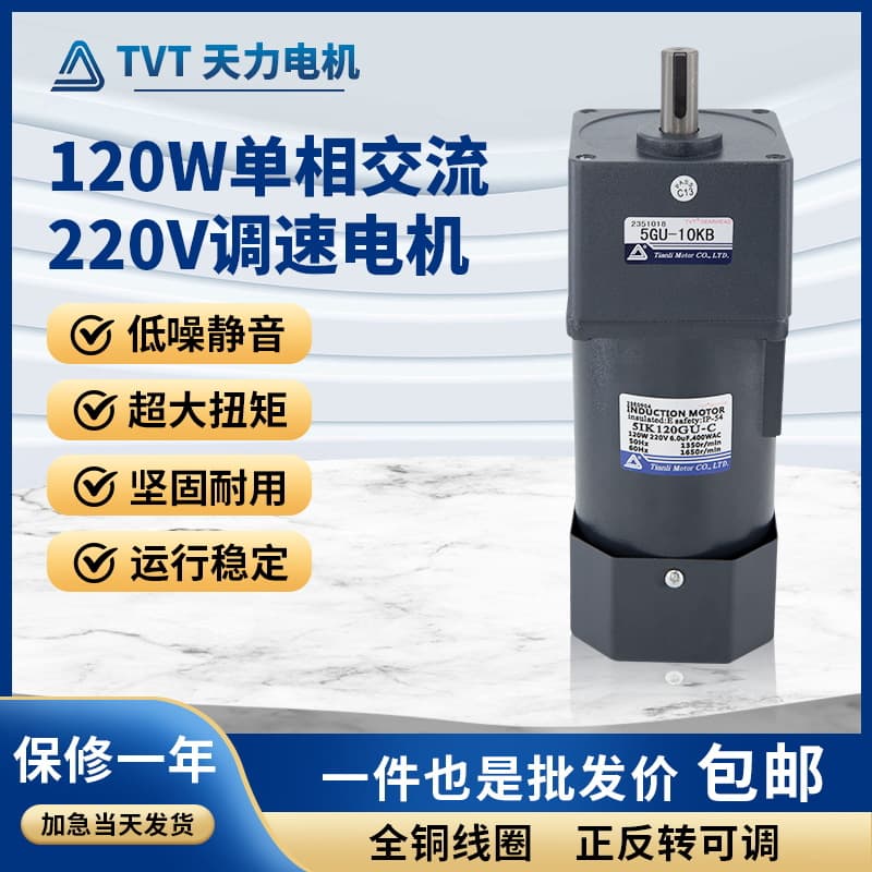 TVT gear reduction motor 120W YN90-120 220V380V slow fixed speed AC speed regulating motor manufacturer