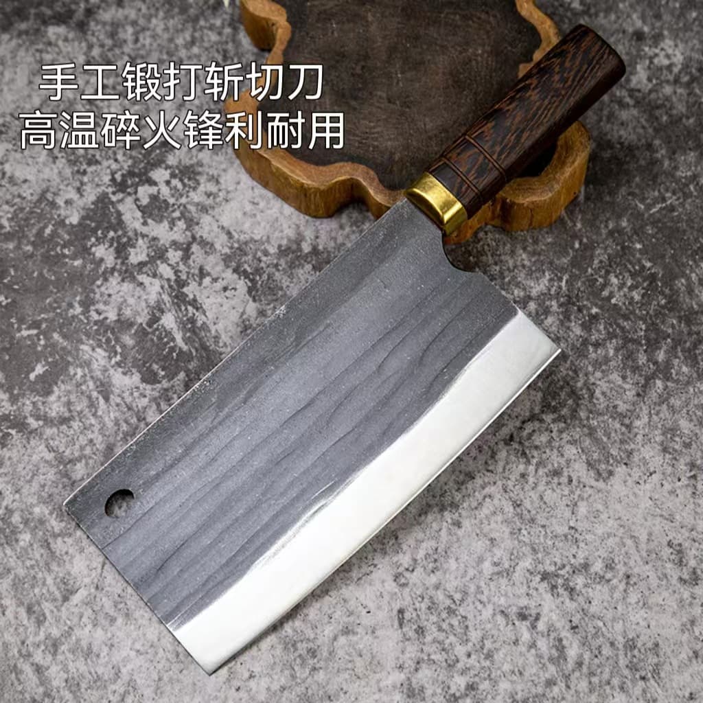 Forged thickened back chef's knife, commercial for cooked food and roast meat, street stall chef's dedicated chopping and slicing knife, sharp home-use tool