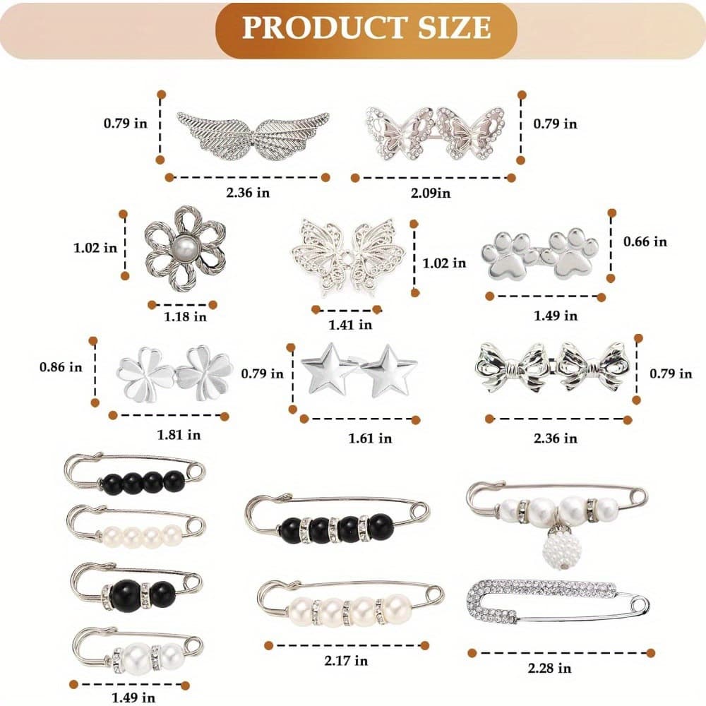 Cross-border Waistband Safety Pins for Adjusting Clothing and Skirt Waist Size, Anti-Exposure Brooch Waist Tightener Kit